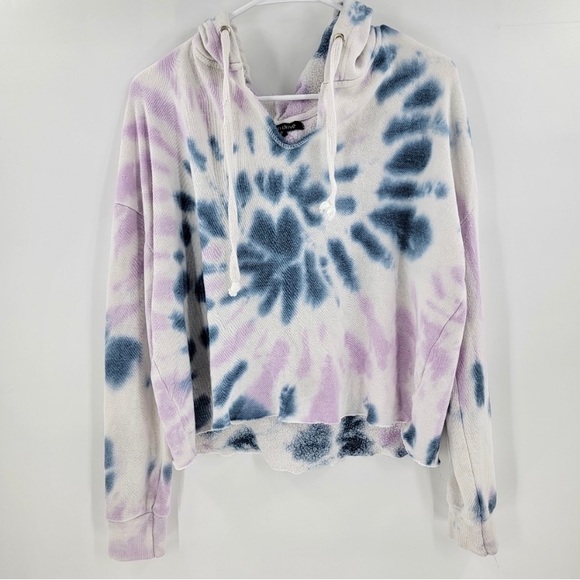 Ocean drive tie dye crop top sweatshirt hoodie oversized small - Picture 1 of 4